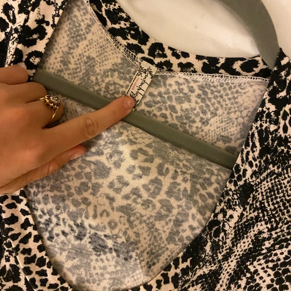 Free People Black/Cream Cheetah Bodysuit - Picture 2 of 4